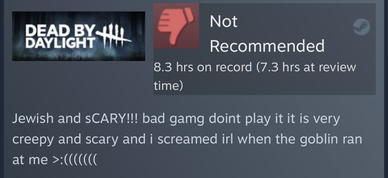 OddSteamReviews's tweet photo. Dead by daylight https://t.co/OfjigL5ybQ