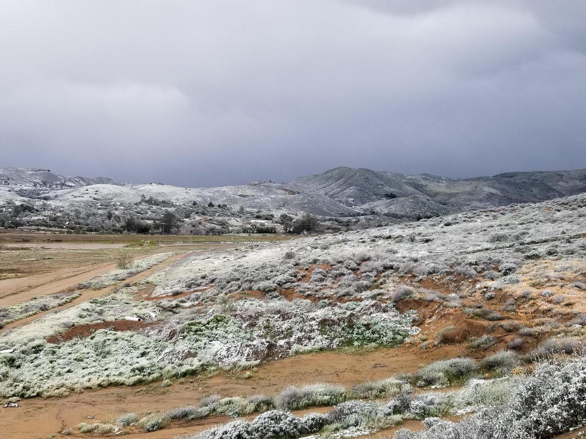 Altman_Plants's tweet photo. Our production nursery in Riverside County, California, got in on the snow action a little bit on Wednesday.

#perriscalifornia #lakemathews #SoCalStorm https://t.co/i3xO06GKVW