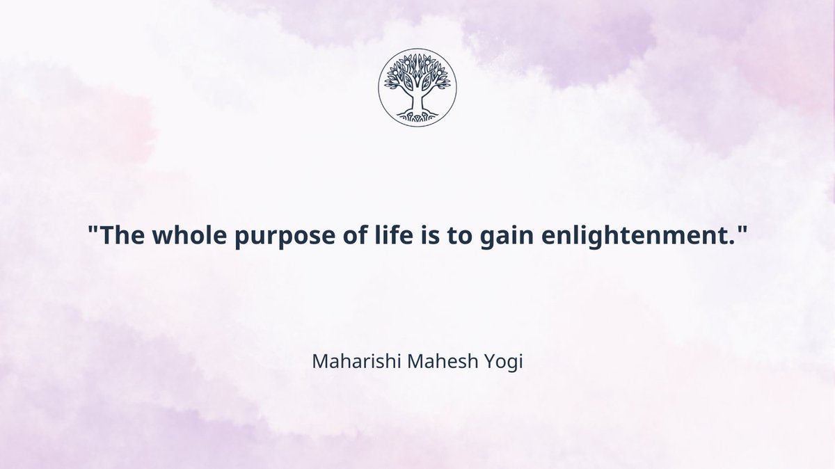 TM_Canada's tweet photo. “The whole purpose of life is to gain enlightenment. Nothing else is significant compared to that completely natural, exalted state of consciousness. So always strive for that. Set your life around that goal. Don't get caught up in small things, and then it will be yours.” – MMY https://t.co/dQ2nnnTbR9