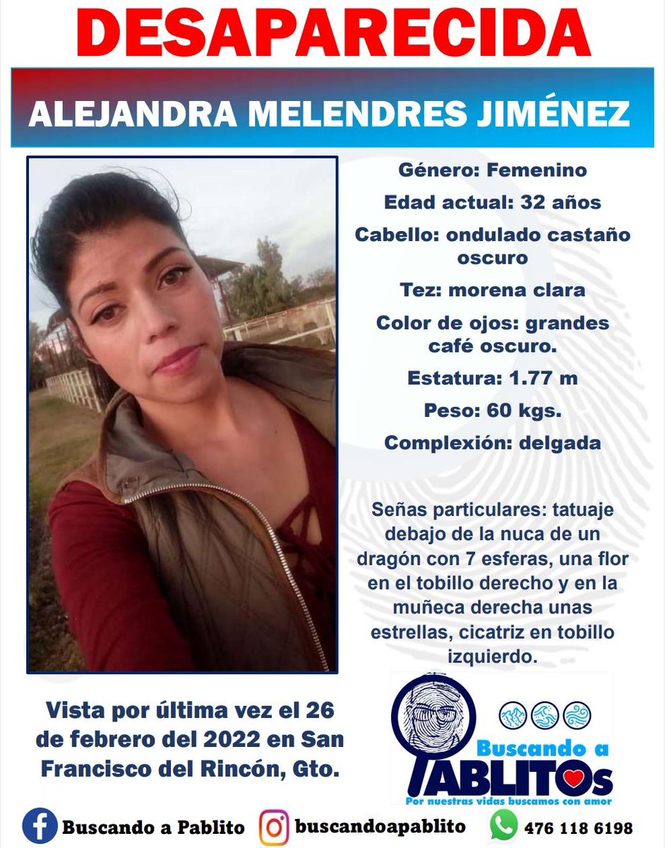 brujasdelrincon's tweet photo. ¡AYUDANOS A ENCONTRARLAS! 📢

LAS HERMANAS ALEJANDRA MELENDRES JIMENEZ Y ANA CRISTINA MELENDRES JIMENEZ 

Vistas por última vez el 26 de febrero del 2022 en San Francisco del Rincón. https://t.co/DOiV25hXd7