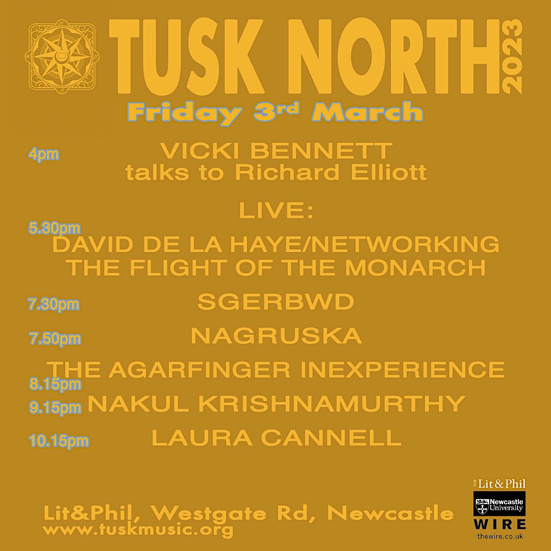MusicNclUni's tweet image. TUSK NORTH has three special artist talks: Friday 4pm @do_or_diy #PeopleLikeUs with @traumaticolonel Saturday 11am #EdwardGeorge with @derekwalmsley @thewiremagazine and 12.15pm @laurarecorder with #KirstenGibson and #BennettHogg at @litandphil Tix: tuskmusic.org/event/tusk-nor…