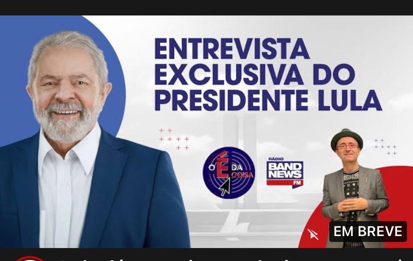 Veja a íntegra da entrevista a partir das 18h na <a href="/radiobandnewsfm/">Rádio BandNews FM</a> #LulaNoOEdaCoisa
 youtube.com/live/DgQomtI4T…