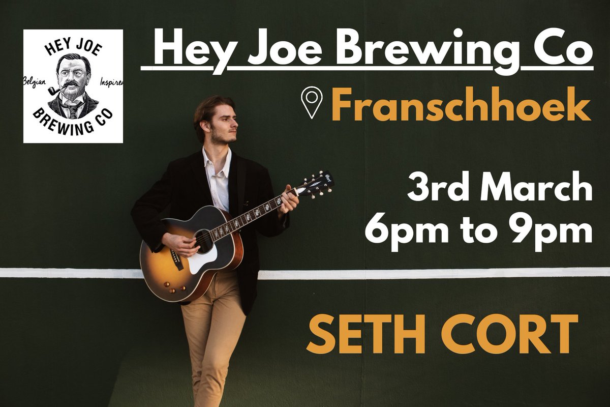 I'll be jamming at @heyjoebrewingco tomorrow night, be sure to drop buy for the best burgers and beer in franschhoek! 🎸🍔🍺