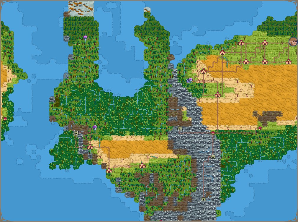 ArturSmiarowski's tweet image. Many of my days now are about adding something and regenerating the world and history to see what got messed up.

Well, this time, humans produce too much food, and too many settlements grow too big.

#procgen is fun. I love every minute of it. 😂