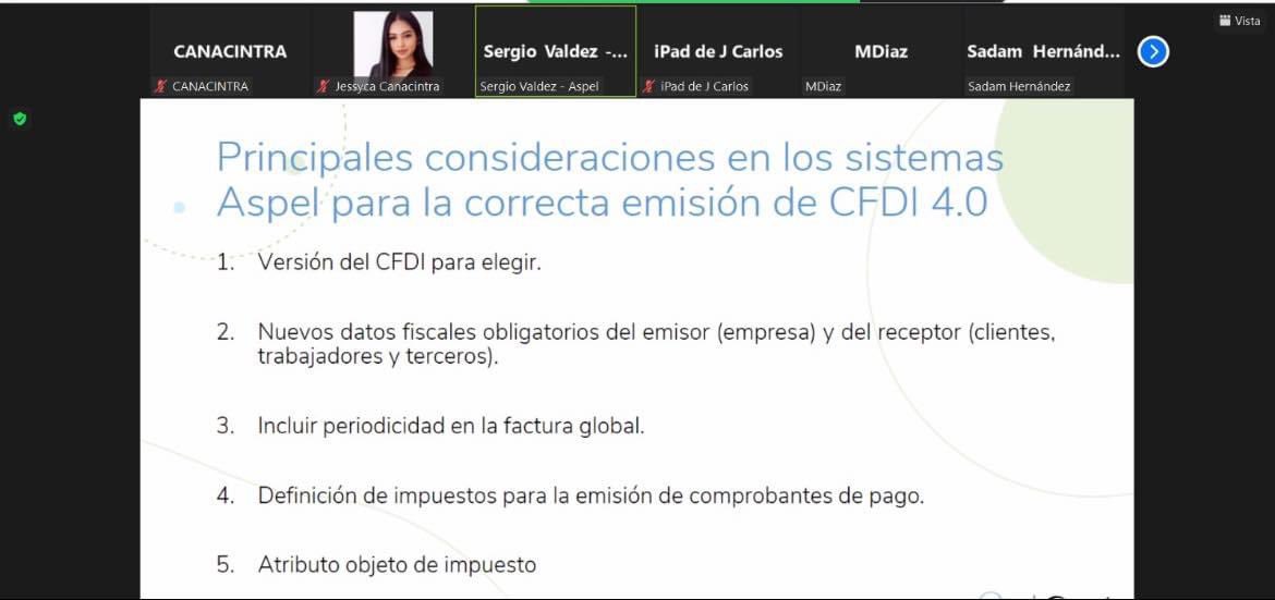 CANACINTRATLX's tweet photo. 💻 Atendiendo los nuevos cambios de “Facturación Electrónica 4.0” llevamos acabo la platica con los responsables de facturación de las empresas de #CANACINTRA , para comentarles los nuevos cambios que entrarán en vigor el 1ro de Abril. https://t.co/jKolXEHkx4