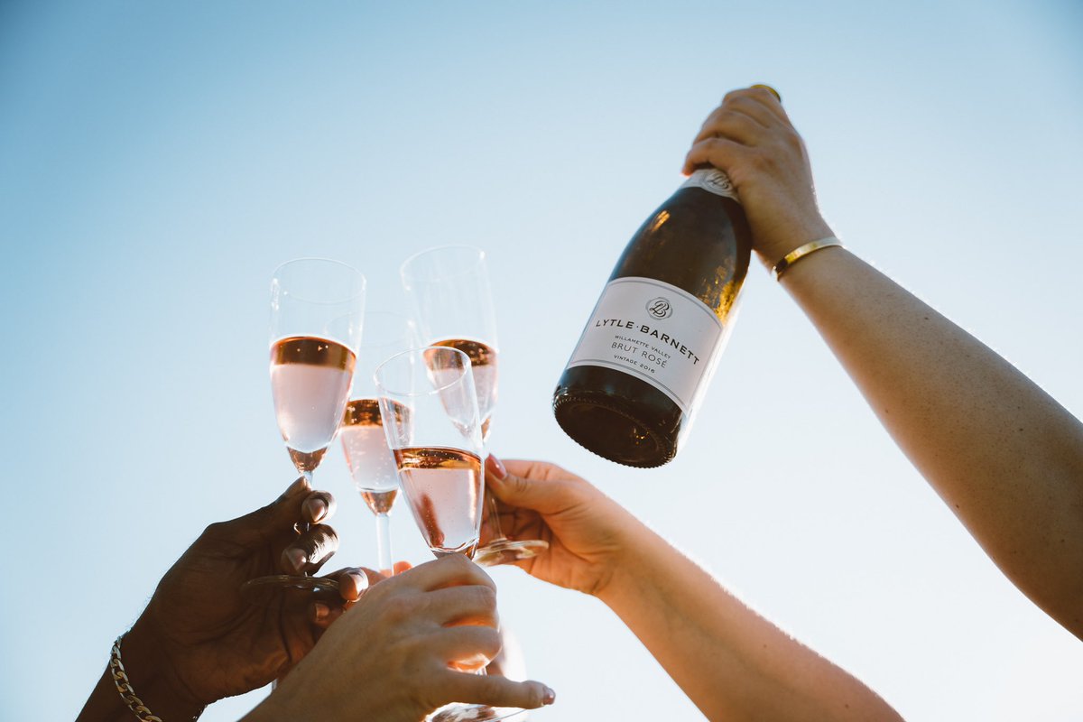 A toast to Spring being around the corner &amp; to vintage sparkling wine made in the Willamette Valley 🌸🥂