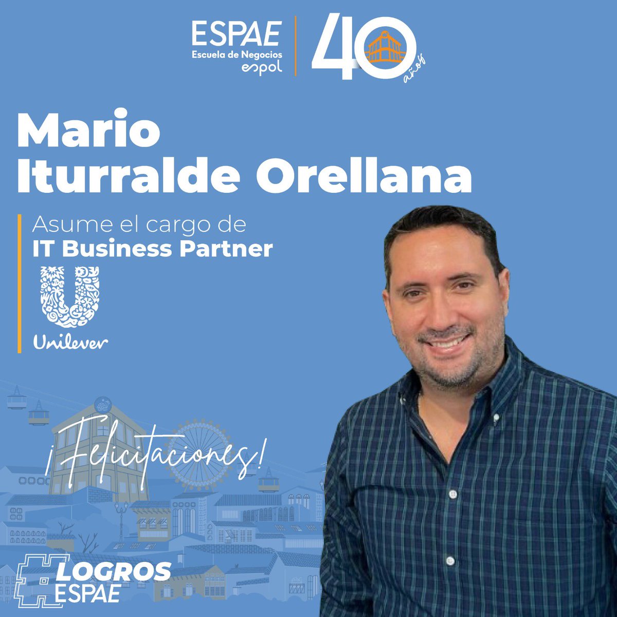 espae's tweet photo. Compartimos un nuevo logro profesional de nuestros estudiantes. Felicitamos a Mario Iturralde, de la Maestría en Gestión de Proyectos cohorte 19,  por este reto profesional que asume en una importante multinacional. #ESPAEes1 https://t.co/RUnuNkEX0G