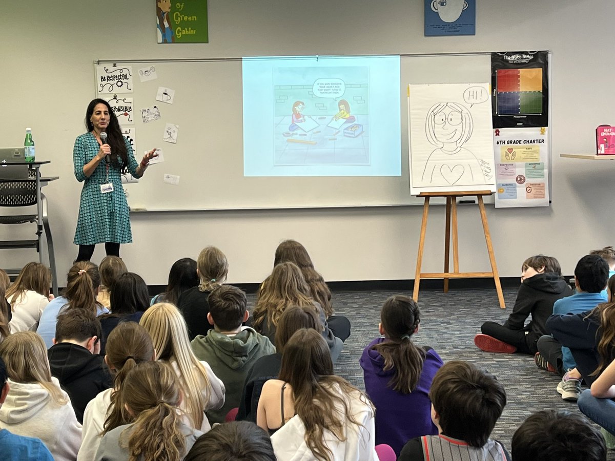 Thank you to <a href="/D25SouthLMC/">South LMC</a> and Arlington Heights Memorial Library for setting up a visit with author <a href="/mariascrivan/">Maria Scrivan</a> today! Our 6th graders had a blast! <a href="/AHSD25South/">South Middle School</a>
