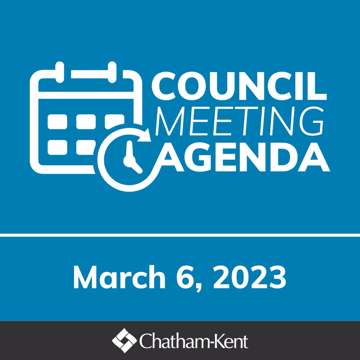 📢 Join us on our Facebook page for Monday's Council Meeting - March 6th, 6:00 pm. ▶️ To view the agenda, visit: pub-chatham-kent.escribemeetings.com/Meeting.aspx?I… #ckont