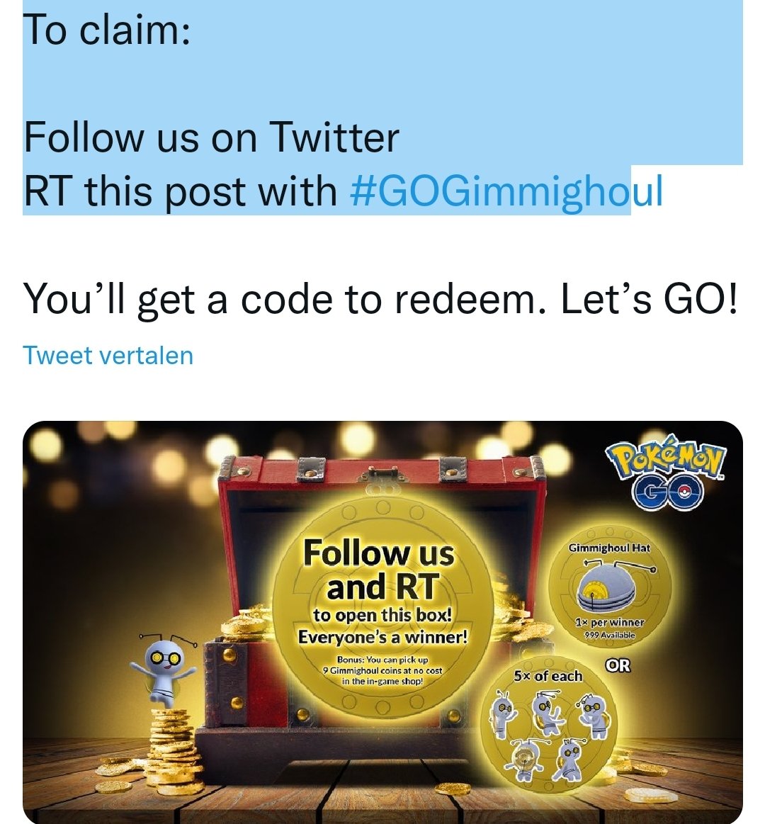 IngridBreunesse's tweet photo. @PokemonGoApp Second attempt....#GOGimmighoul https://t.co/L1frA35F65