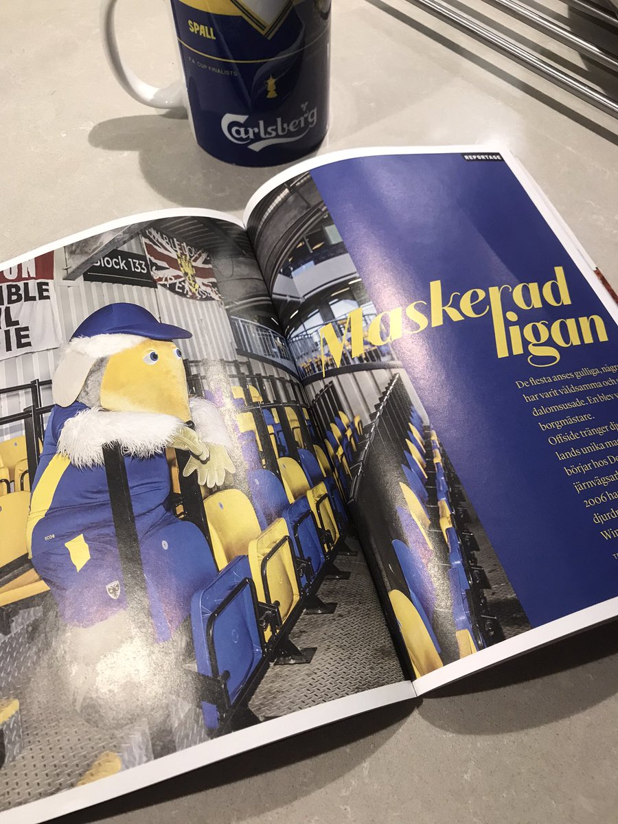 henrikpafcw's tweet photo. Swedens biggest footie magazine front page a yellow and blue hero😀. Our own Haydon The Womble with our man @DeanCP08 @AFCWimbledon #AFCW @MagasinOffside #Swedons https://t.co/9C9CXISFrF