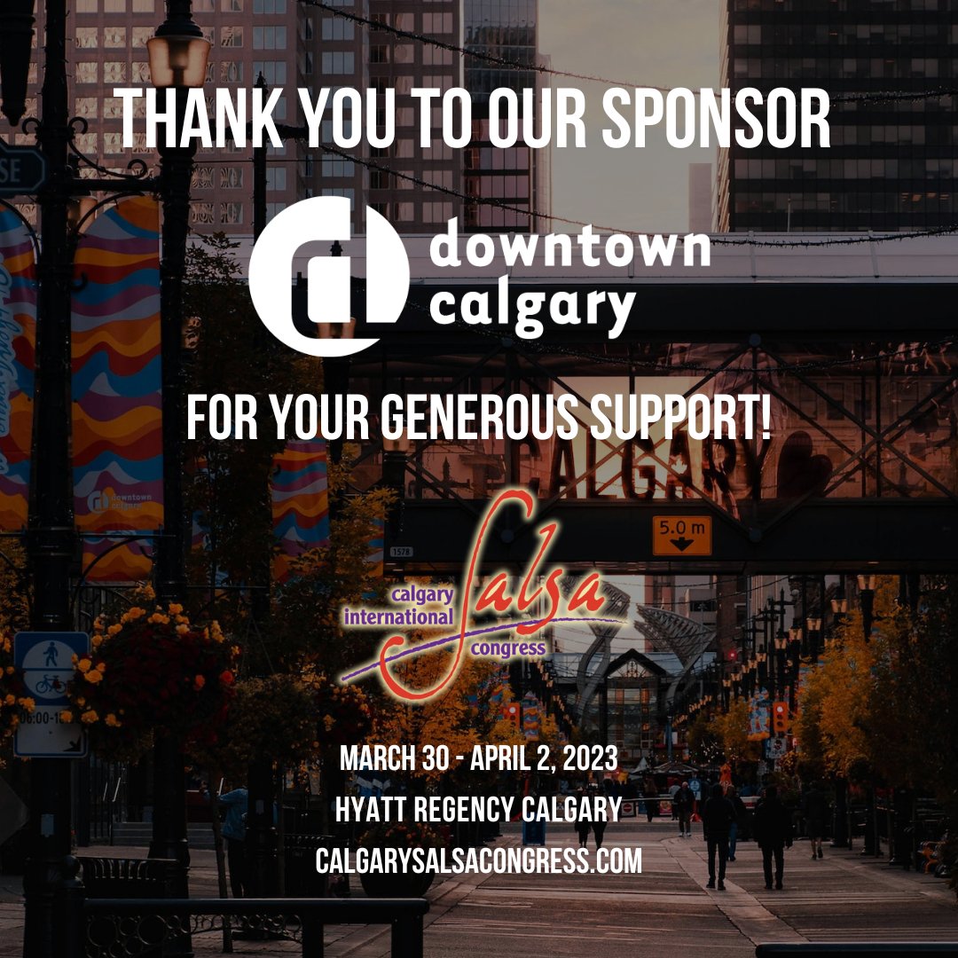 CalgarySalsaCon's tweet image. Thank you to @downtowncalgary  for their generous support of the Calgary International Salsa Congress!⭐
Get your tickets to the Calgary International Salsa Congress now at calgarysalsacongress.com!

#yycevents #yycsalsa #yyclatin #yycdance #salsacongress #calgarysalsacongress