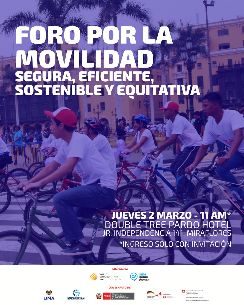 WRIRossCities's tweet photo. This morning our @cadriazola spoke at the launch 🚀 of #Foroporlamovilidad in #Lima 🇵🇪. 

The 🆕 'Forum for Safe, Efficient, Sustainable &amp; Equitable #Mobility' aims to promote multi-level collaboration to create #transportation systems better for people 🧑🏼‍🤝‍🧑🏿 and planet 🌎. https://t.co/rCLsi6mbDY