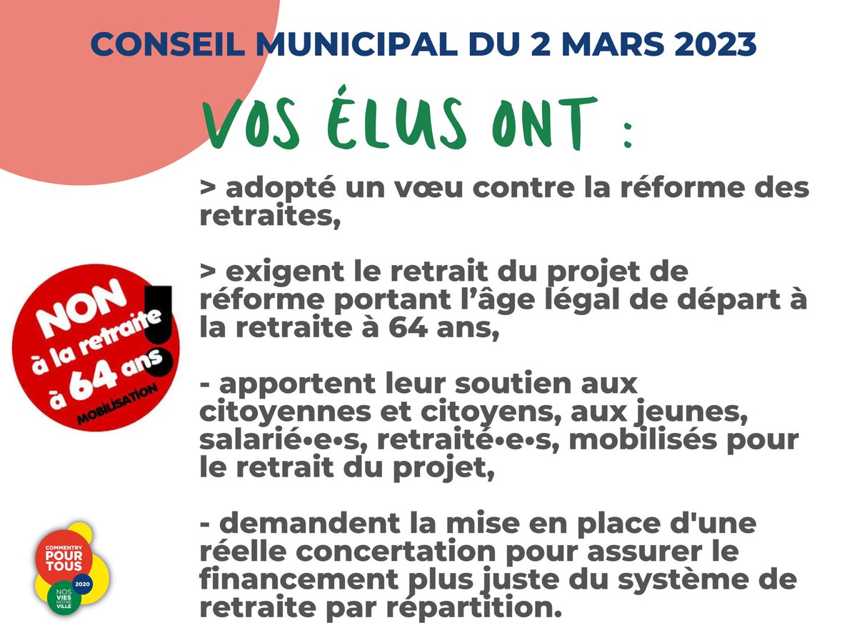 ctrypourtous's tweet photo. Les élus #CommentryPourTous ont également adopté une motion contre les fermetures de classes @DSDEN_03 et contre la #ReformeDesRetraites 👇 https://t.co/MpM3rPPjfD
