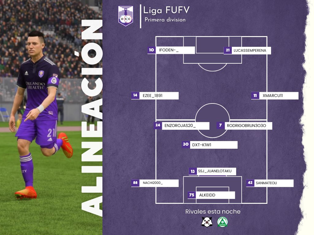 Defensor Sporting eSports (@esportsdefensor) on Twitter photo ๐๐๐๐จ๐ง๐ ๐๐๐๐๐ก๐ฆ๐ข๐ฅ ๐
Presentamos el equipo para esta noche en el debut en Primera Divisiรณn frente a dos duros rivales.
23:00 ๐ <a href="/MWFC_eSports/">Montevideo Wanderers</a>
23:30 ๐ <a href="/plazacoloniaesp/">Plaza Colonia eSports ๐</a>
๐๐ช๐๐๐ ๐จ๐ช๐๐ง๐ฉ๐ ๐ข๐ช๐๐๐๐๐๐ค๐จ! ๐๐๐๐จ๐ง๐ ๐๐๐๐๐ก๐ฆ๐ข๐ฅ ๐
Presentamos el equipo para esta noche en el debut en Primera Divisiรณn frente a dos duros rivales.
23:00 ๐ <a href="/MWFC_eSports/">Montevideo Wanderers</a>
23:30 ๐ <a href="/plazacoloniaesp/">Plaza Colonia eSports ๐</a>
๐๐ช๐๐๐ ๐จ๐ช๐๐ง๐ฉ๐ ๐ข๐ช๐๐๐๐๐๐ค๐จ!