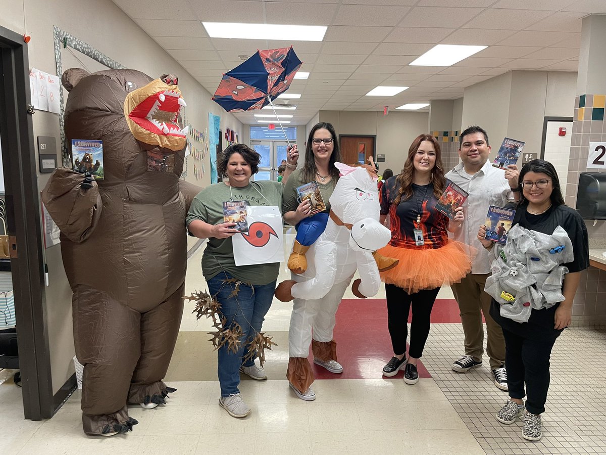 Our 4th grade teachers dressed as characters from the “I Survived” series by <a href="/laurenTarshis/">Lauren Tarshis</a> for our Book Character Parade! #mpesLeadTheWay <a href="/ParkwayBulldogs/">Magnolia Parkway</a> <a href="/EnsleySalli/">Salli Ensley</a> @MrsPasketMPES @velasquez <a href="/StephanieCullar/">Stephanie Cullar</a> <a href="/Dr_MeganBaker/">Megan Baker</a>