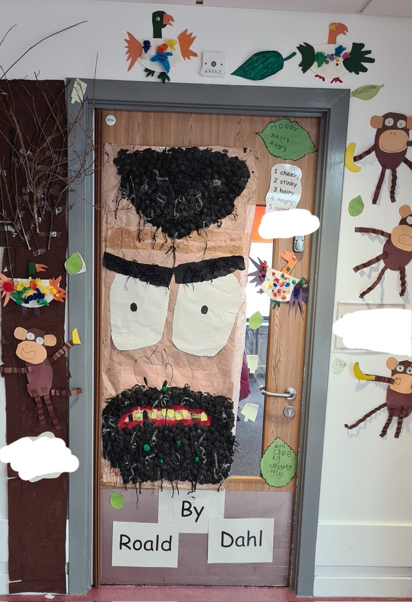clark_primary's tweet photo. 5.1r Door Display- The Twits.  What do you think? @CarrongrangeSch https://t.co/xQgbrhH4dg