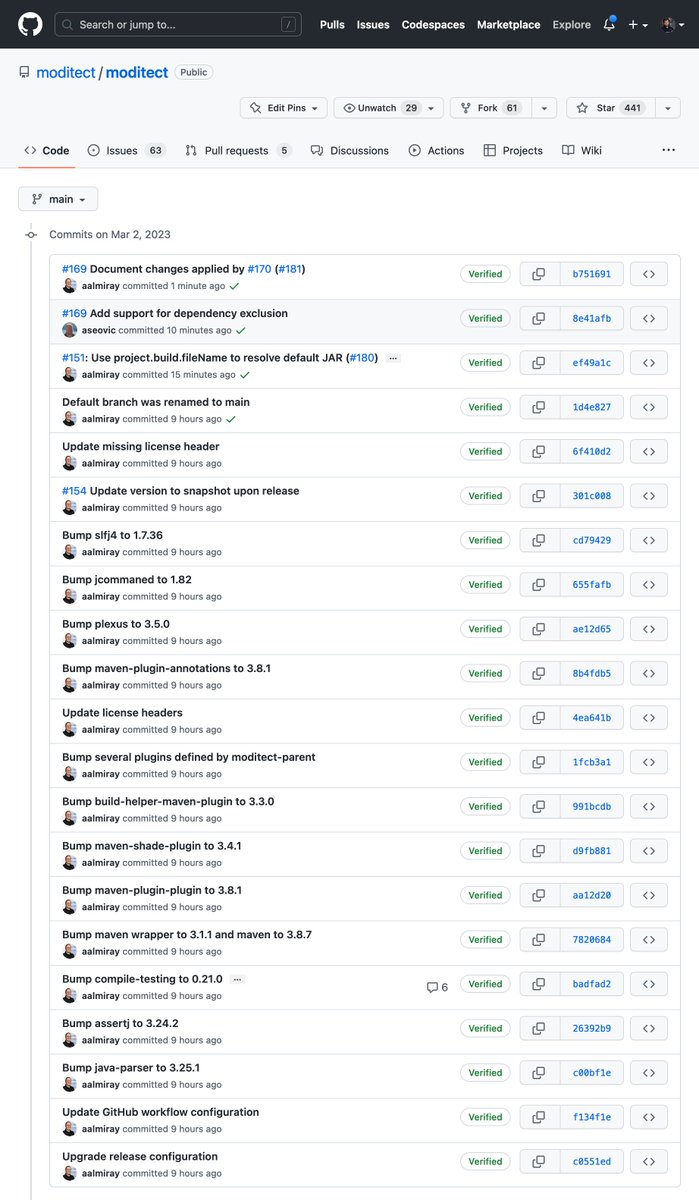 gunnarmorling's tweet image. The &quot;Almiray effect&quot; -- or what happens when @aalmiray gets his finger on an open-source project 🤯. Massive shout-out to you for all your efforts around #ModiTect and OSS at large, dear friend 🙏!

github.com/moditect/modit…