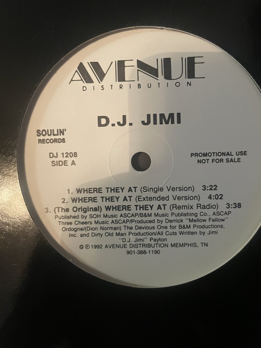 YOUNGRELLBLUES's tweet photo. New addition to the collection DJ Jimi @OfficialDJjimi where They At promo copy￼￼ very good-Near mint condition. One of the first creators of New Orleans bounce music￼￼ along with MC T. TUCKER https://t.co/8n4Nh0cBgq