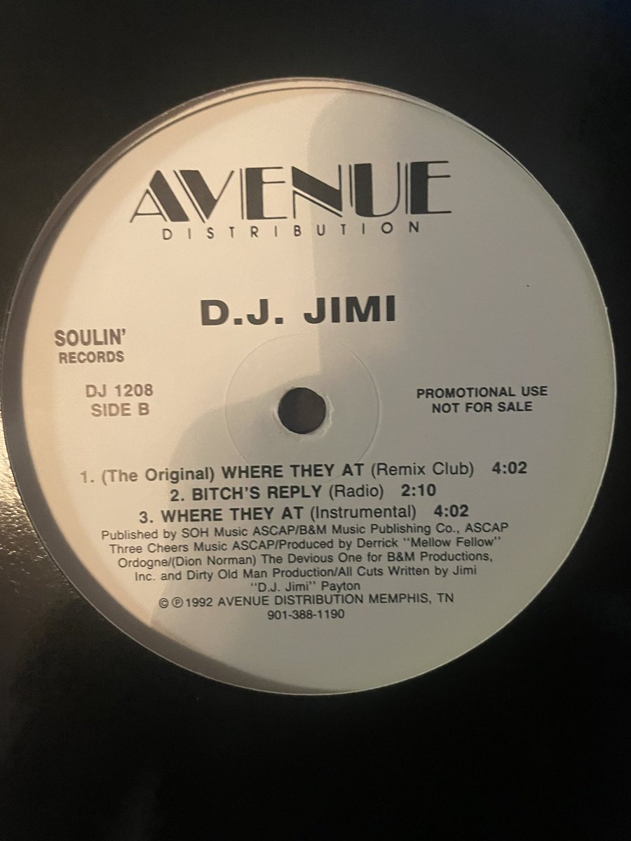 YOUNGRELLBLUES's tweet photo. New addition to the collection DJ Jimi @OfficialDJjimi where They At promo copy￼￼ very good-Near mint condition. One of the first creators of New Orleans bounce music￼￼ along with MC T. TUCKER https://t.co/8n4Nh0cBgq