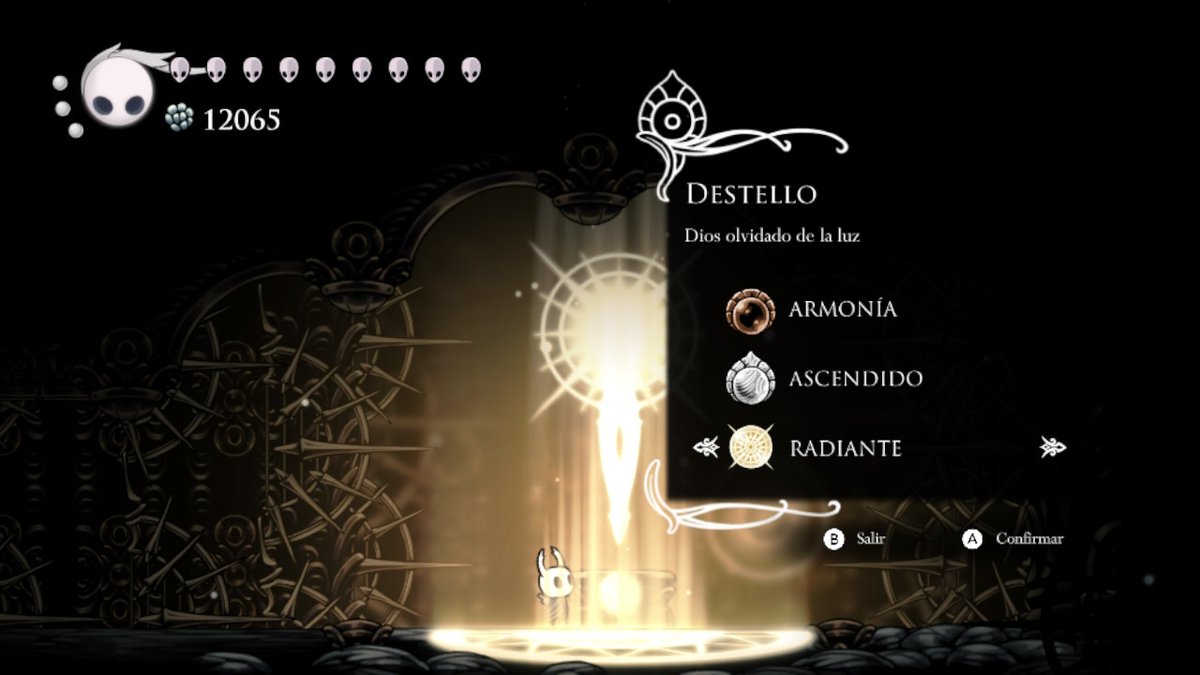 piperamz's tweet photo. @BandaiNamcoLA #SalónDeLosDioses y #AbsolutoDestello en #Radiante #HallOfGods #Radiant #AbsoluteRadiance #Destello #Godmaster #HollowKnight #NintendoSwitch https://t.co/lrnbH0ynuy