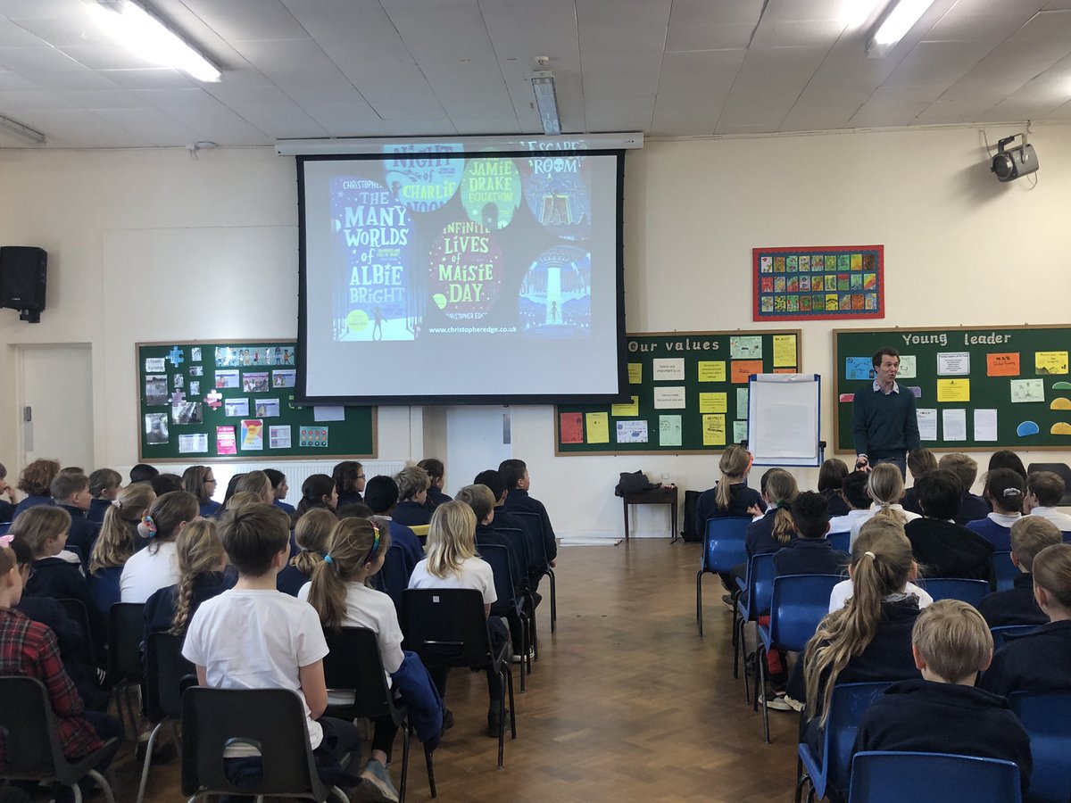 FirTreeJuniors's tweet photo. We had the incredible @edgechristopher in for World Book Day 2023! He inspired us all to be even better readers and writers - his new book Escape Room sold out very quickly in our book sale after school - we can’t wait to get reading! 📚🤩 https://t.co/PjRqn0qoQF