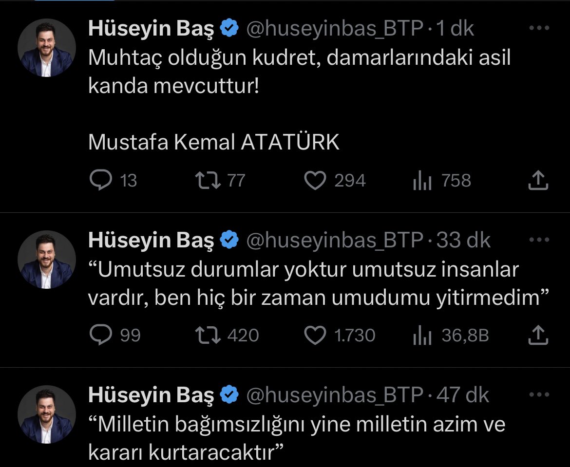 Hüseyin Baş, Atatürk vecizelerine devam ediyor.