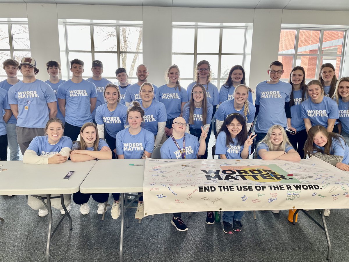 “Spread the Word to End the Word” event at the AHS, an ongoing effort by Special Olympics and other supporters to inspire respect and acceptance and raise awareness of how hurtful words, especially the R- word, can be. #isd876 #empowerinspireachieve #cardinalscare