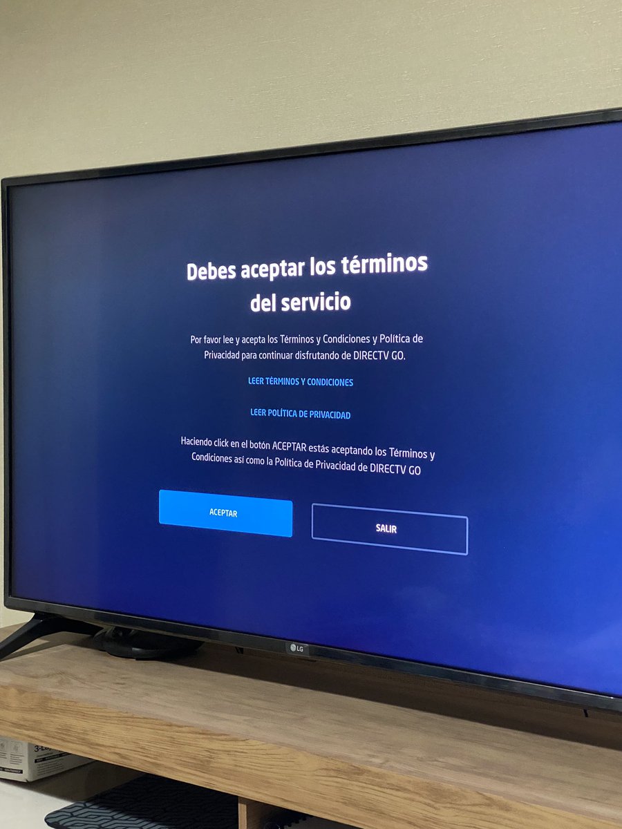 yonsaul's tweet photo. @DIRECTVGOAyuda No puedo ingresar a la aplicación me sale este error acepto y no continúa por favor solucionar https://t.co/XrvCRQ6Vme