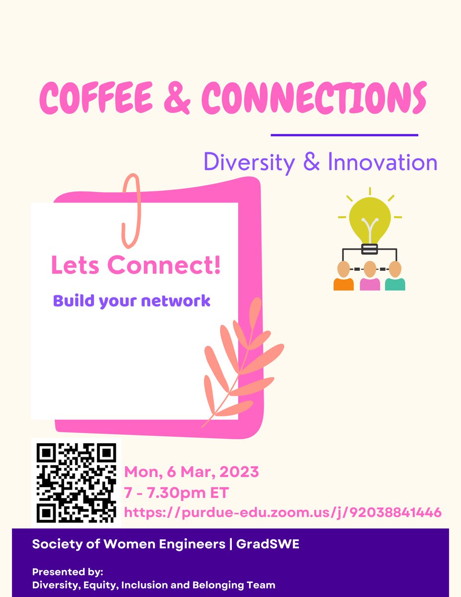 Let's Connect in March! Join the DEIB &amp; Mentoring Team on Monday, March 6th at 7 ET via Zoom for Coffee &amp; Connections: Build Your Network