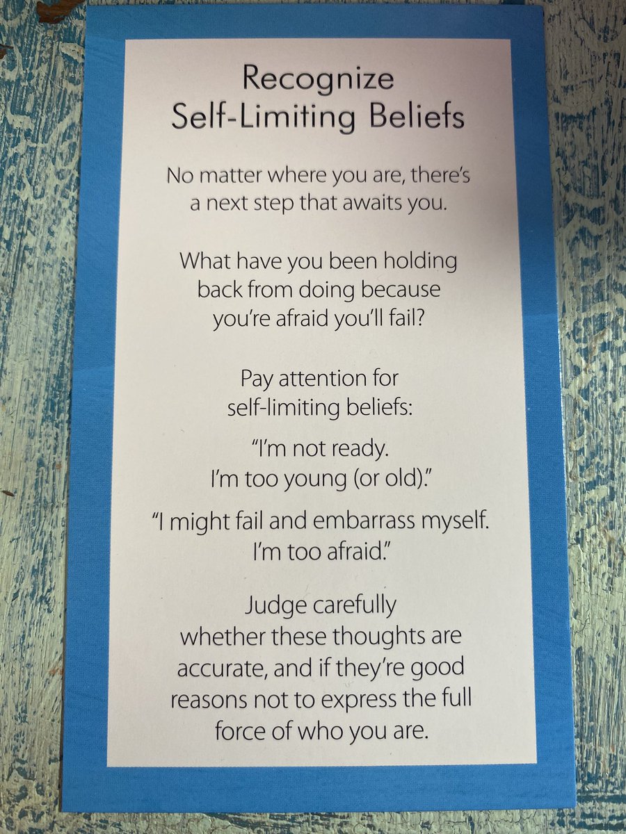 OPOnlyPatriots's tweet image. Recognize Self-Limiting Beliefs.

#RecoverWithLinzer #CBT #addiction #Sober #Sobriety #therapy #cbt #MentalHealthAwareness #mentalhealthsupport 

From: The CBT a deck by Seth J. Gilihan, PhD.