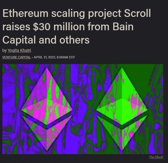 DigiTektrades's tweet photo. @Scroll_ZKP alpha,  a #zkEVM-based #zkRollup on #Ethereum testnet. 

#Scroll Alpha has raised almost $30m till now and backed up with good projects which make this project more strong to believe on.

Potential #Airdrop confirmed.  
 A Thread 🥂

🥂Follow, ♥️Like &amp; Retweet🔁 https://t.co/O0G53QZgeu