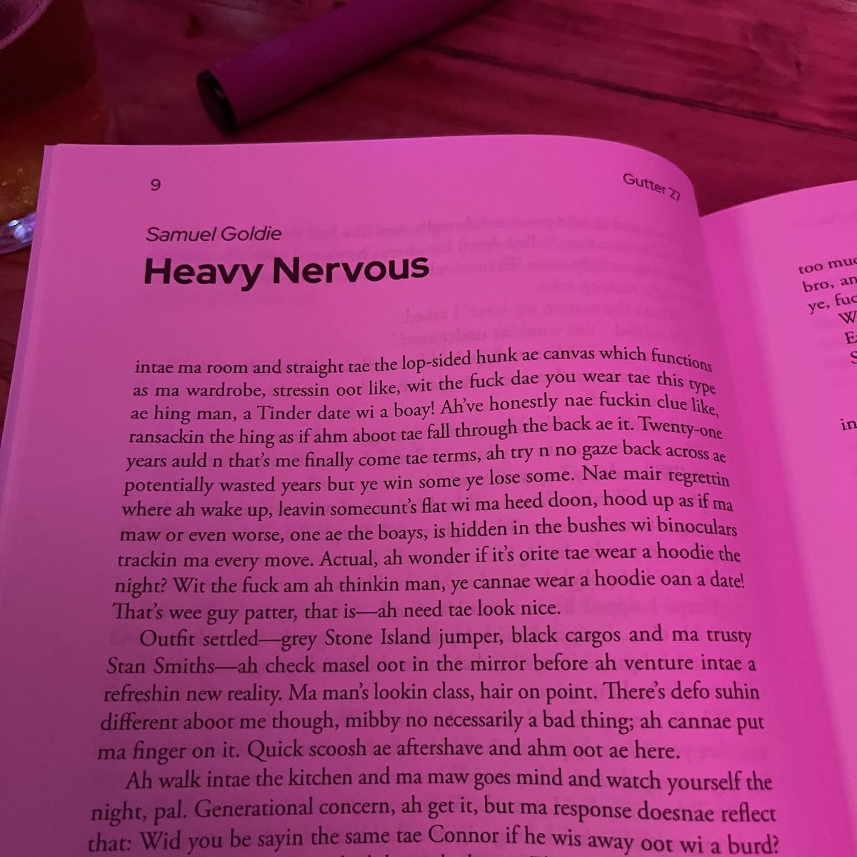 SamuelGoldie25's tweet photo. Folk will be getting sick of me posting shite about me reading but fuck it! The most amazing night reading my first ever published piece at the Gutter 27 launch event @Gutter_Magazine https://t.co/V2mOykZhIi