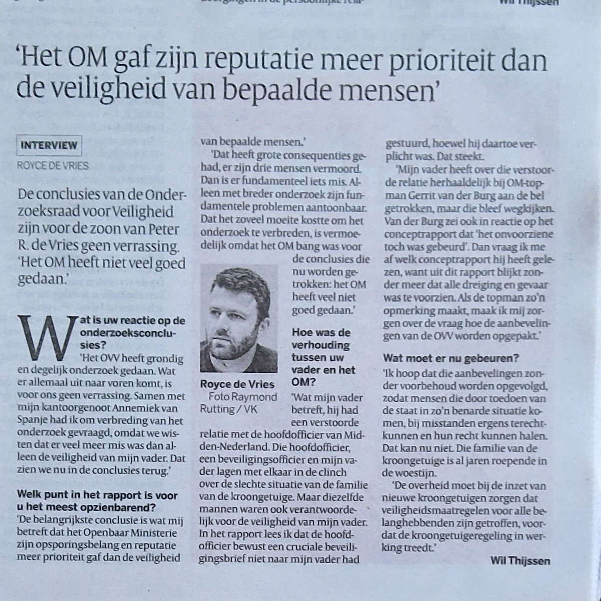 marcelbar8's tweet photo. "We krijgen er onze vader niet mee terug."
Wederom ben ik onder de indruk van de beschaafde en ingetogen manier waarop Royce en Kelly de Vries reageren nav het vernietigende #OVVrapport. Ze zullen inwendig koken en terecht! Het zijn 2 prachtige mensen én voorbeelden. #Jinek https://t.co/ZaymBnXH8v