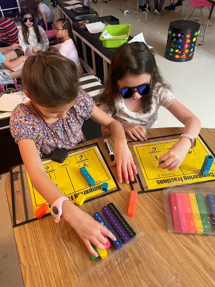 PowellinPrimary's tweet photo. We’ve reached the final fractions standard 🙌🏾
Today we practiced comparing fractions with fraction towers.
#thirdgrade #mathteacher #mathisourjam #sbcebobcats https://t.co/vVy7yIKaU9