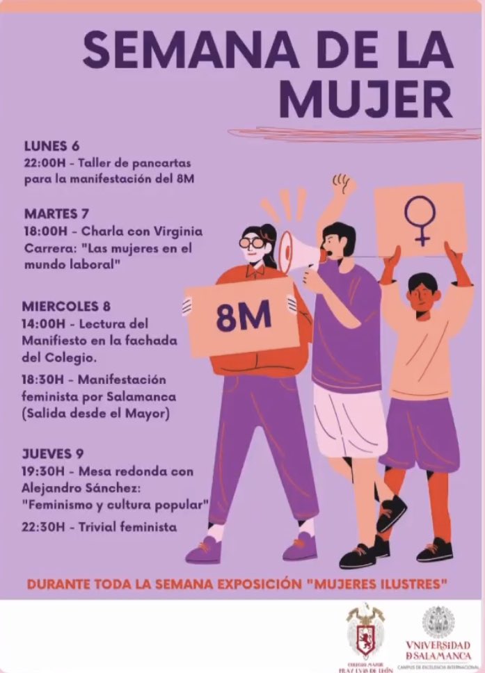 alejandrosc28's tweet photo. El jueves que viene estaré en el @cmfrayluisusal como parte de su programa para la semana de la mujer llevando a cabo un taller sobre los retos feministas actuales y cómo abordarlos desde la cultura popular 💜 https://t.co/7YGzjYqInE
