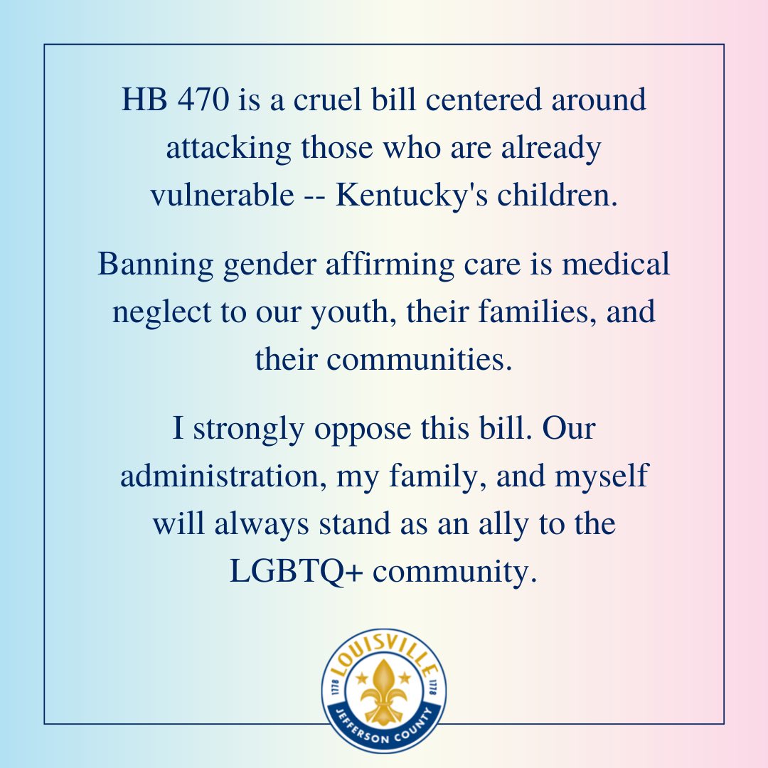 Banning gender affirming care is medical neglect to our youth, their families, and their communities. #HB470
