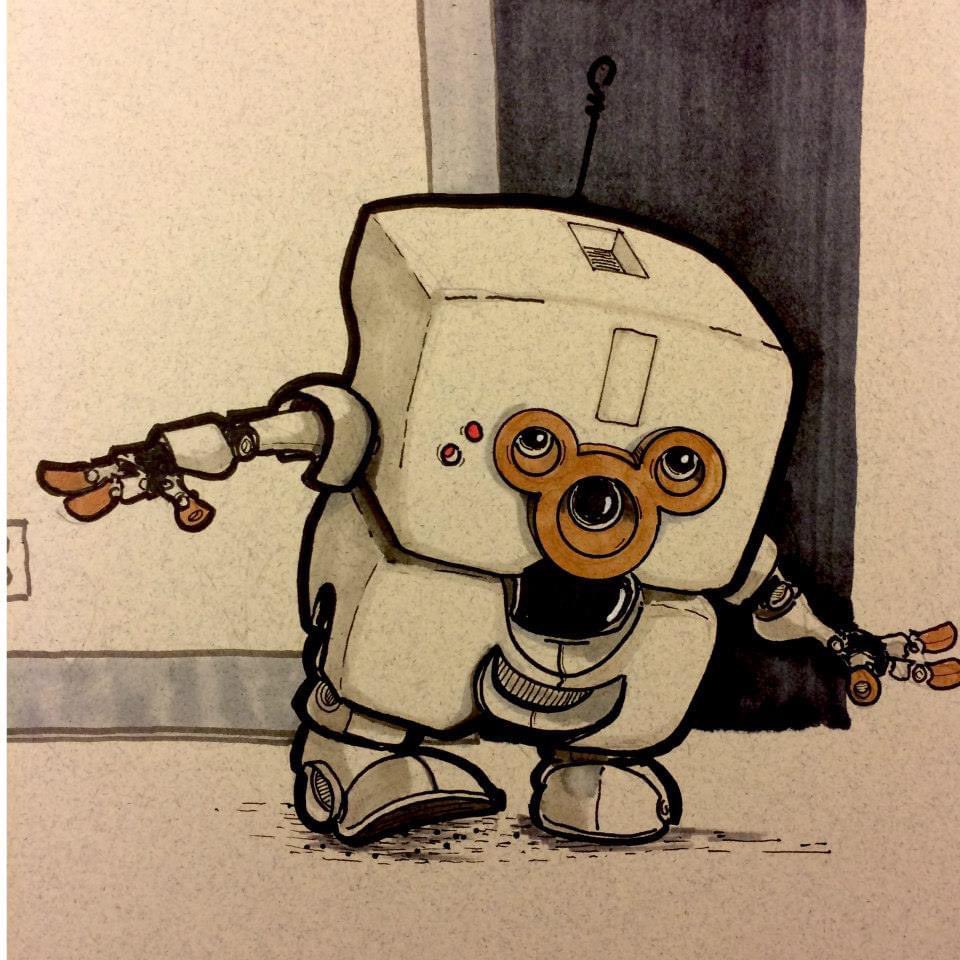 A #robot #characterdesign #drawing for #TBT and #marchoftherobots #marchofrobots 
.
.
.
.
.
#art #illustration #doodlebags #doodle #draw #messysketch #sketch #nashville #nashvilleartist #nashvilleart #robot #droid #scifi #traditional #ink