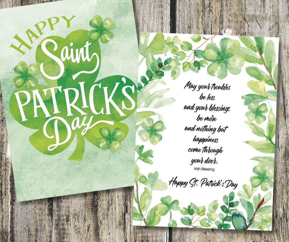postycards's tweet photo. The luck of the Irish to you 🍀 May your troubles be less and your blessings be more and nothing but happiness come through your door. Shop St. Patrick's Day: https://t.co/rdYXk8hzFP

#stpatricksday #sayitwithacard https://t.co/MI8eanVGc2