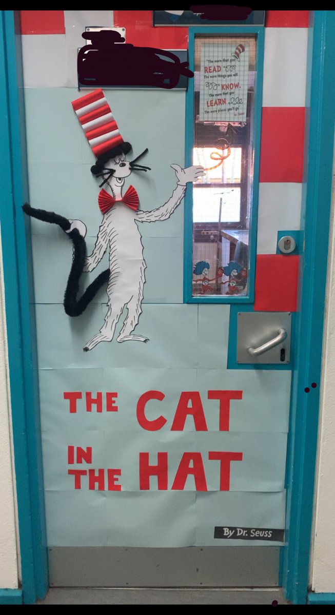 My office door for #WorldBookDay2023 #WorldBookDay #catinthehat <a href="/SpringwestA/">Springwest Academy 💙</a>