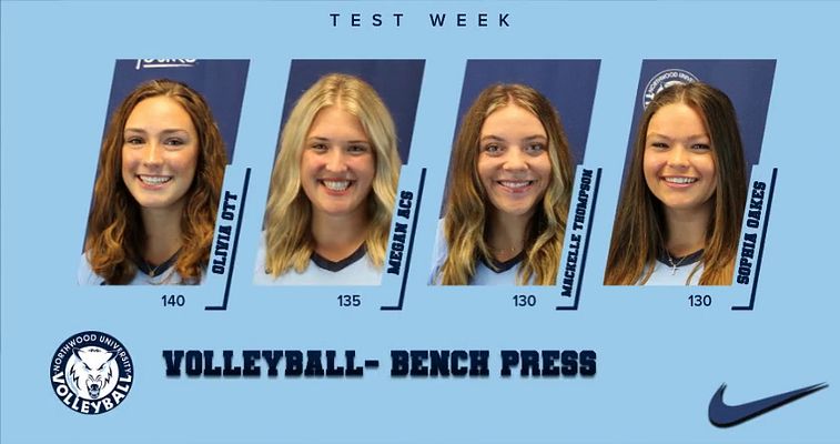 Top <a href="/Northwoodvball/">Northwood Volleyball</a> Bench Press <a href="/oliviajoott/">Olivia Ott</a> Megan Acs, Mackelle Thompson, Sophia Oakes #GetStrong💪🐺 #TestWeek