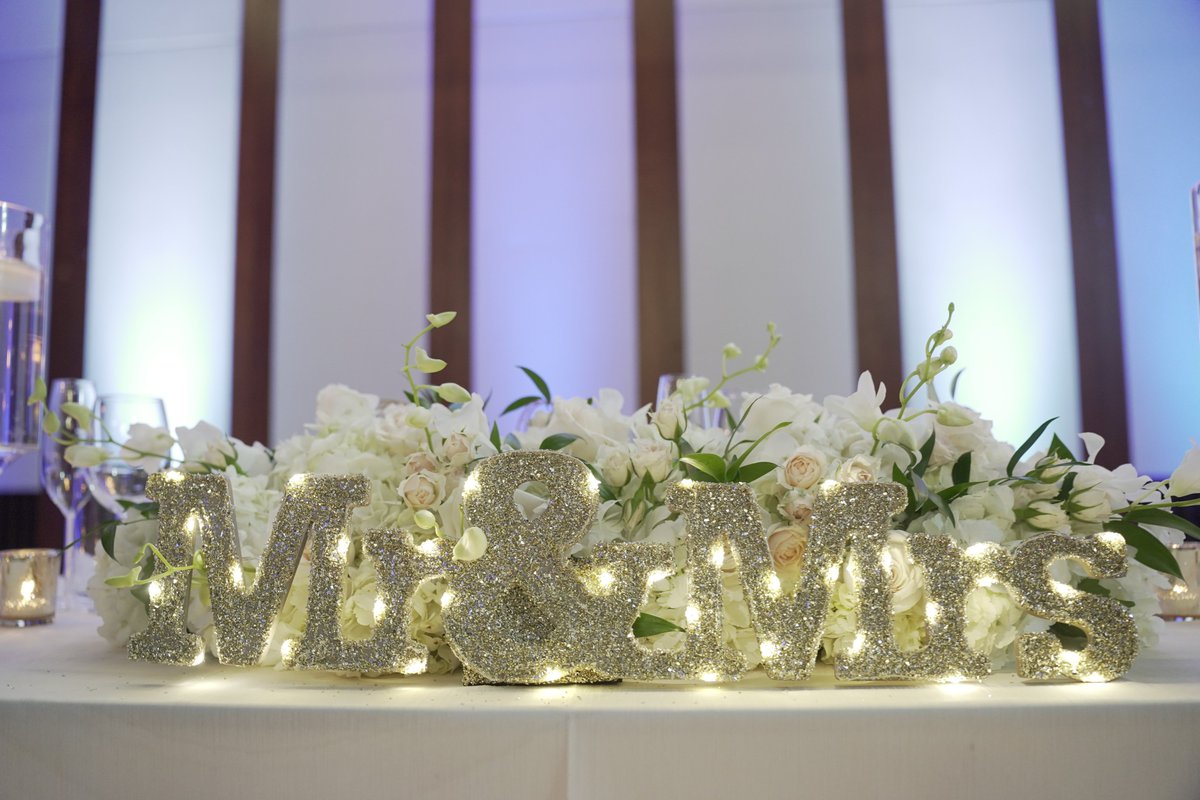 Looking for an interesting centerpiece? Lit signs are the perfect addition to your wedding decor! #DestinationWedding #WeddingJA #WeddingVenue #Bridal2023#MBConCentre