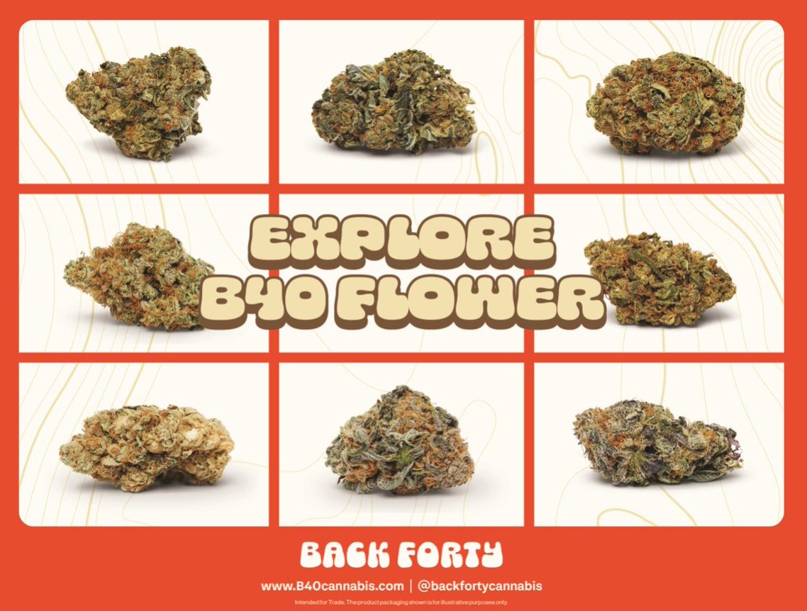 Big day for the <a href="/b40cannabis/">Back Forty Cannabis</a>  flower portfolio in Alberta - Wedding Pie 🥧, Mandarin Cookies 🍊, Banana OG 🍌, Apple Fritter🍎&amp; Panda Puff🐼now available to retailers in 3 formats - 3.5G, 28G &amp; 10x0.35G pre rolls!