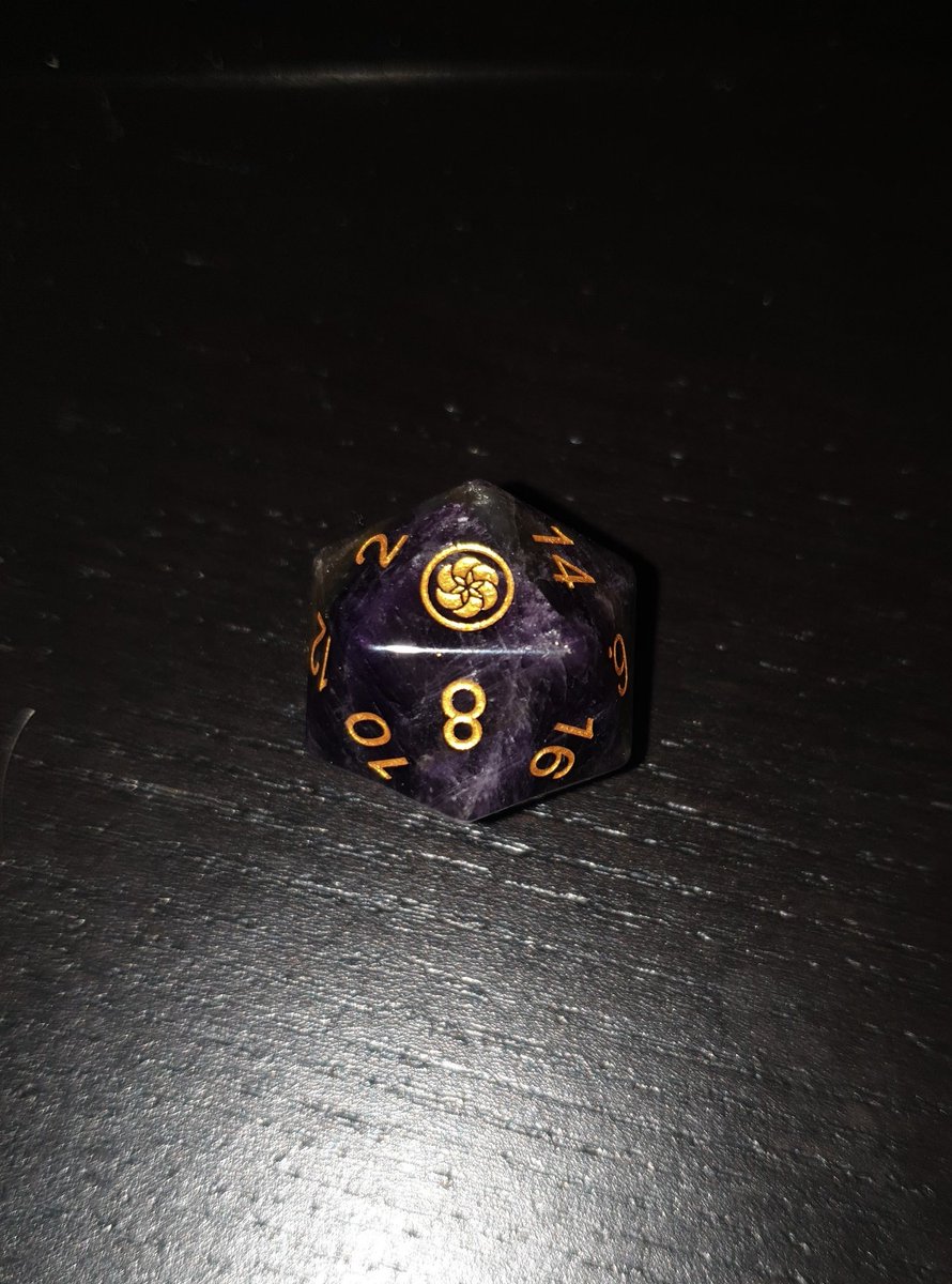 GorillaOfDest's tweet photo. I work hard for the money I waste on custom d20s with ToM symbols on them https://t.co/XCQM9QUa4m