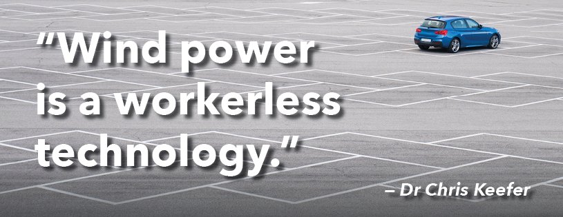 WindConcernsONT's tweet photo. @cadlam @FissionPhil @Dr_Keefer Also Dr Keefer @Dr_Keefer : you don't see any employee parking lots at a wind farm. #parttimepower #winddoesntwork https://t.co/0aGtCwQlVR