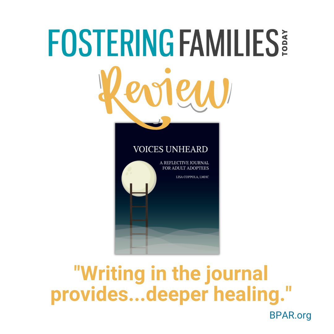 Thank you to <a href="/FosteringFams/">Fostering Families Today</a> for your nice review of our Voices Unheard journal for adult adoptees! “Designed to guide individuals to explore their feelings and work toward deeper healing.” Read the full review here:

fosteringfamiliestoday.com/book-movie-rev…