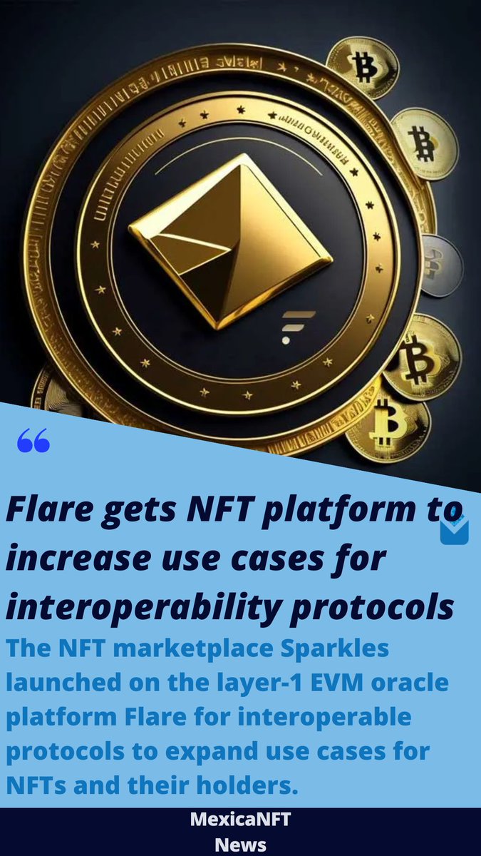 MexicaNFT_'s tweet photo. Flare gets NFT platform to increase use cases for interoperability protocols 👀👀

Read all about it here!!: https://t.co/V6skrvSjCF

#Flare #flarenft #nftnews #nftprotocol #cryptomarket #cryptonews #nftmarket #NFTCommunity #web3 https://t.co/sg57XDsmA5