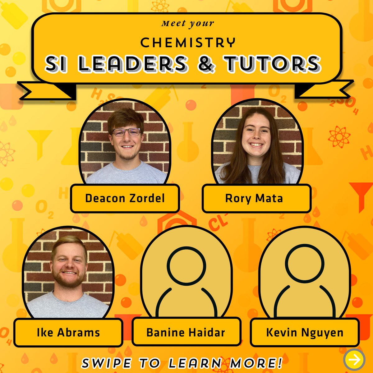 ShockerCenter's tweet image. Need someone to help keep your "ion" the prize? 🎁 These SI Leaders and Tutors are in their "element" with Chemistry 👨‍🔬. We are so thankful for your help in assisting students and dedication to the SLC 💛! #wsuslc #appreciationweek #shockersup #SILeader #Tutor
