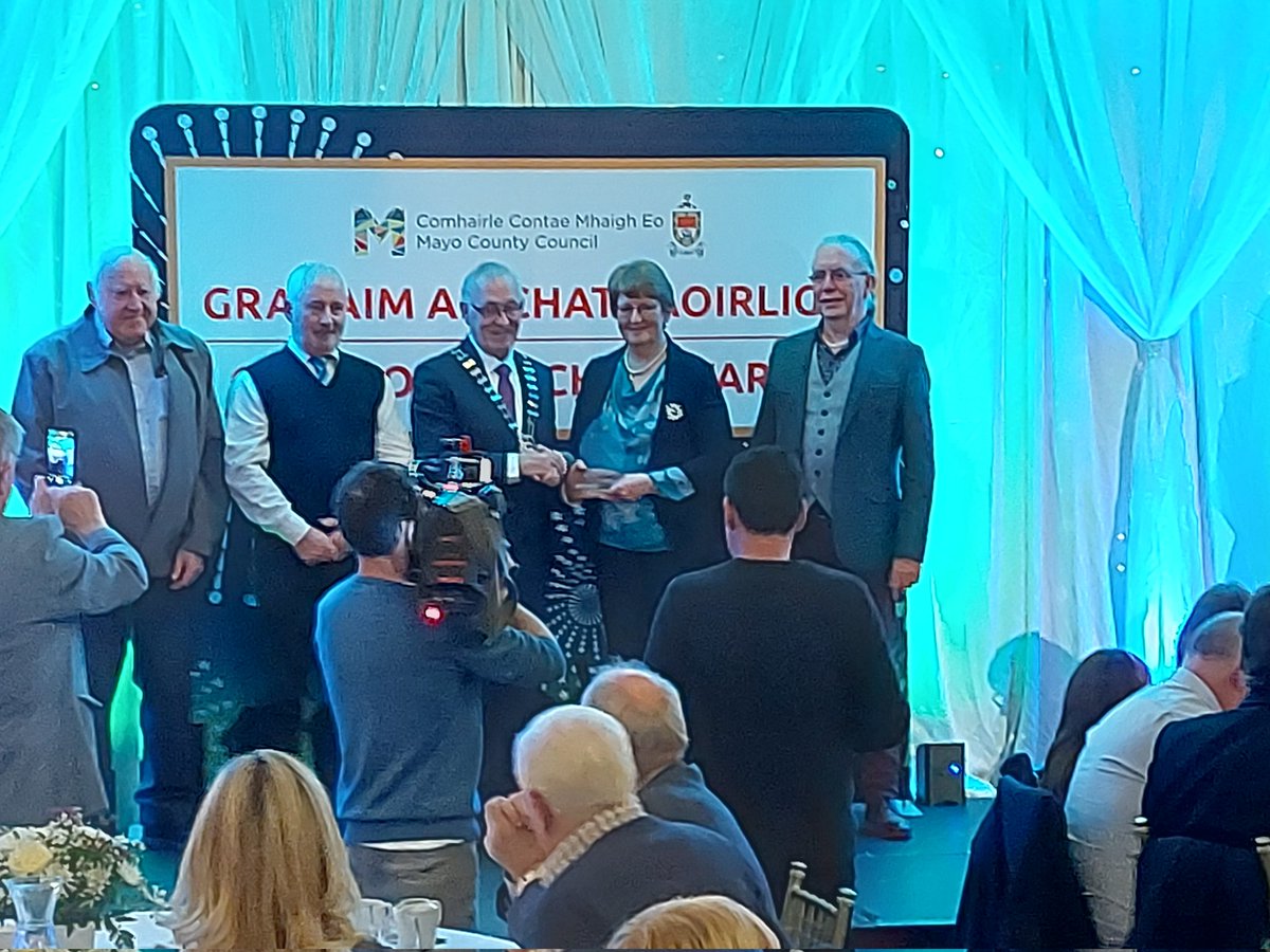 lkheritage's tweet photo. What a brilliant night! 
Meeting so many amazing volunteers from all over #Mayo 
Congratulations to all who were nominated. 
CALL Climate Action Louisburgh Locality only went &amp; won #Green #Community #Group of the #Year!! https://t.co/GVtwdGyiVj