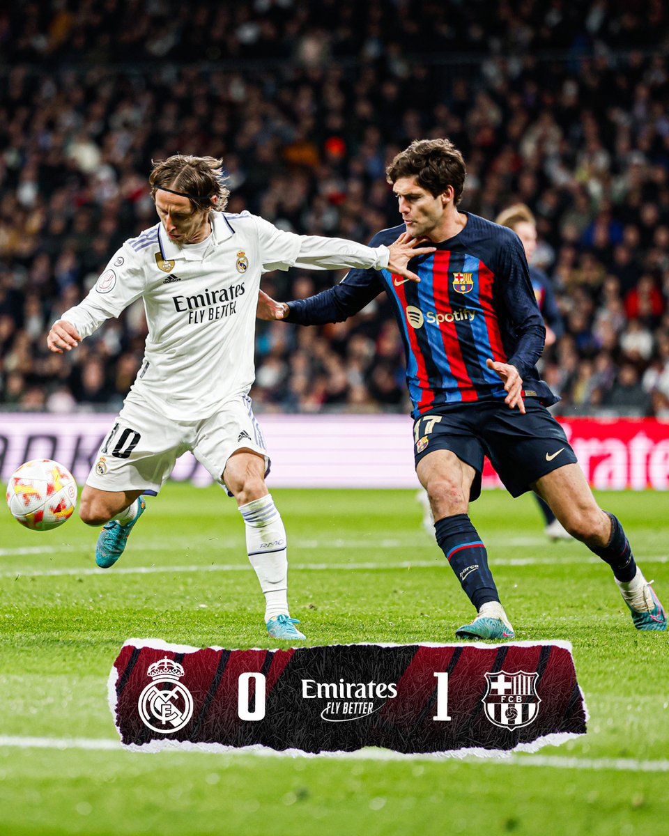 🏁 FP: @RealMadrid 0-1 <a href="/FCBarcelona_es/">FC Barcelona</a> 
⚽ Militão (p. p.) 27'
#CopaDelRey | #Emirates